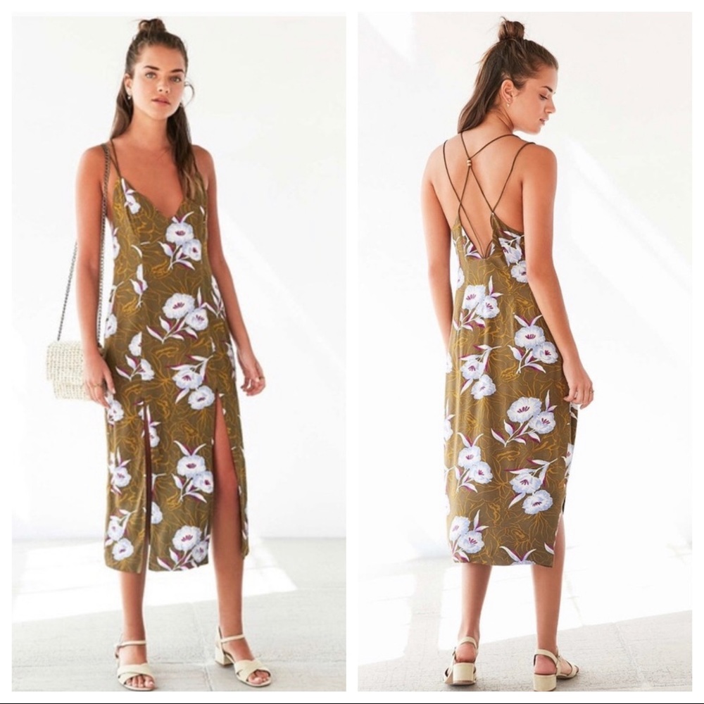 UO silence & noise midi dress sz 4 ((ч903)